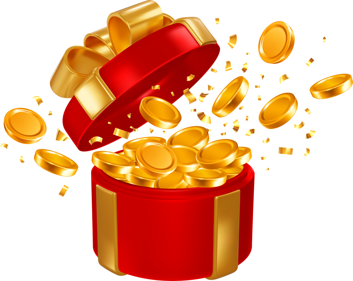 Gift Box Gold Coins Explosion